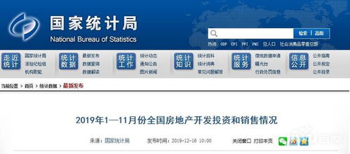 2019年1-11月全国房地产与软件开发销售市场综述